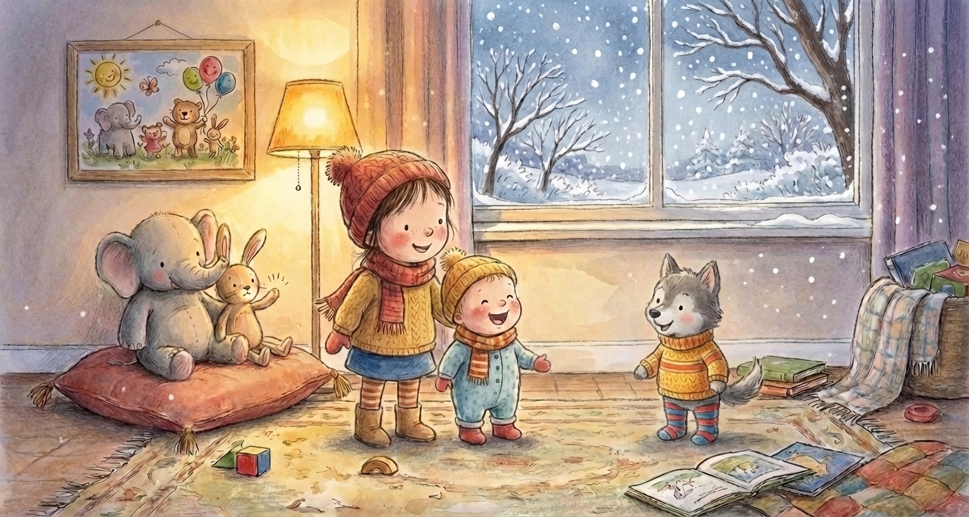 Все смотрят на снегопад